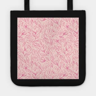 Pink Roses on Pink Tote