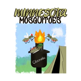 Minnesota Mosquitoes Cartoon - Camping by Tiki Torch T-Shirt