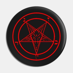 Black with Red Baphomet Pentagram of The Church of Satan Pin