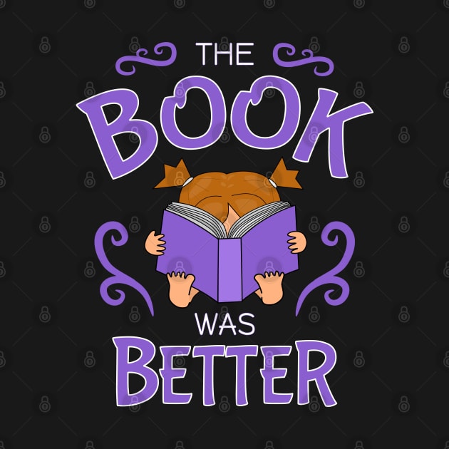 The book was better, cute girl brunette pigtails, purple by Nutmegfairy