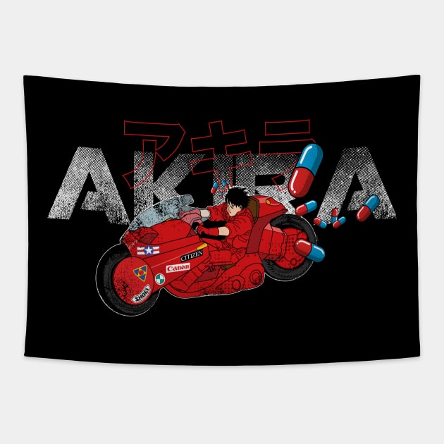 Akira bike & pills Tapestry by redwane