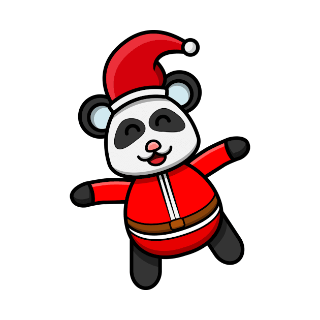 Sticker and Label Of  Cute Baby Christmas Panda by tedykurniawan12