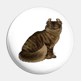 Cat - American Curl - Brown Tabby Pin