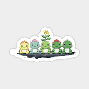 5 Cute Godzilla happy mood hold a clover in St Patricks day Magnet