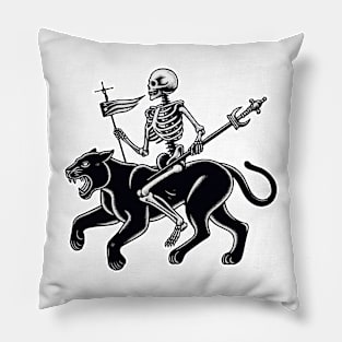 Skeleton Ride Black Panther Pillow