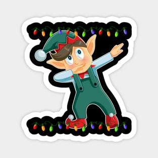 Dabbing Elf Christmas Lights Dab Funny Elves Lover Magnet