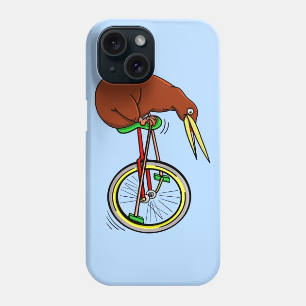 Kiwi Riding A Unicycle Phone Case by mailboxdisco