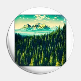 Green Beautiful Forest Pin