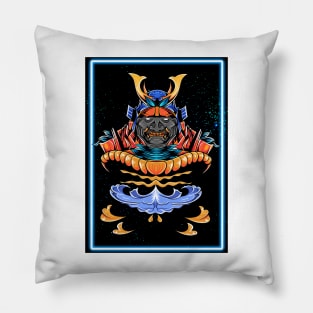 Samurai neon art Pillow