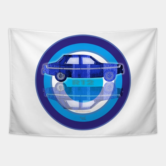 Renault 12 Gordini on target Tapestry by AaaahEeeekStudio