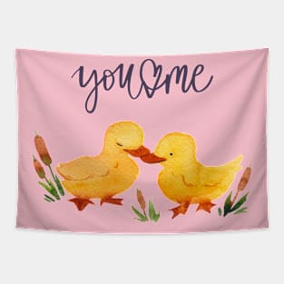 Cute Yellow Little Ducklings Tapestry