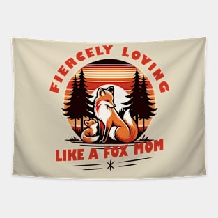 Mom fox with a little fox Tapestry