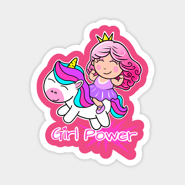 Girl Power, Fitness princess Magnet by TimAddisonArt