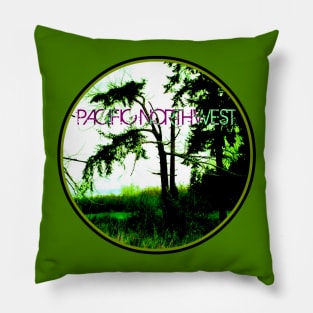 Pacific Northwest Green Trees Pillow