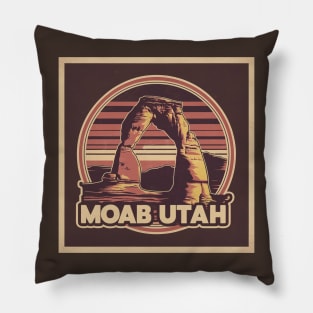 Moab Utah Arches Vintage Sunset Pillow