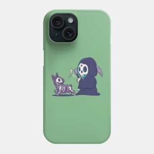 Grim throws a dog a bone Phone Case