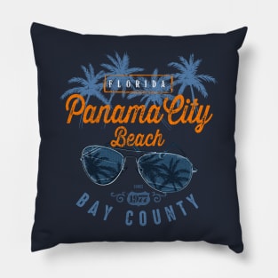 Panama City Beach Florida Graphic Vintage Pillow