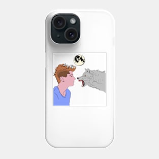 Wolf man moon Phone Case