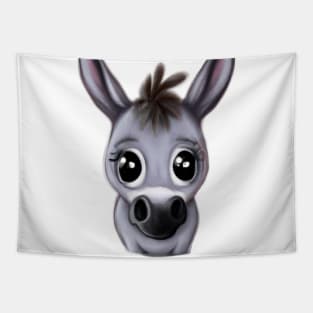 Cute Donkey Drawing Tapestry