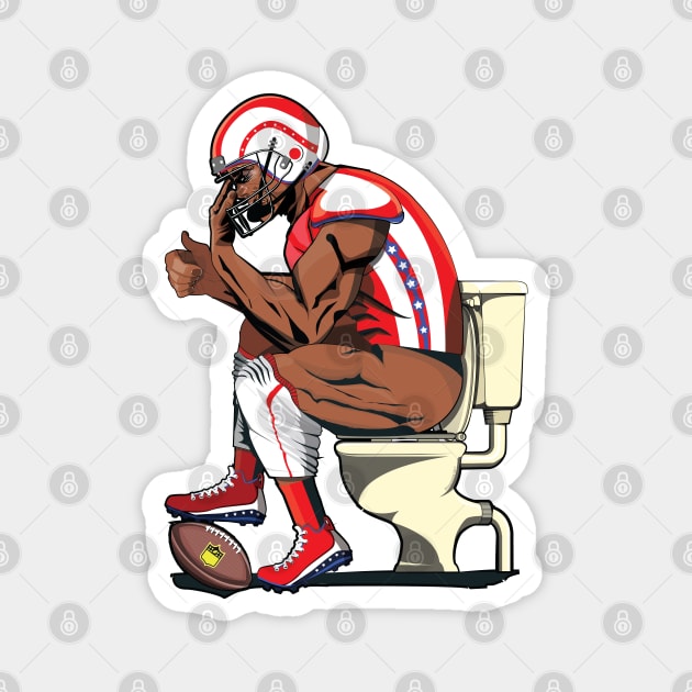 American Football Player on the Toilet Magnet by InTheWashroom