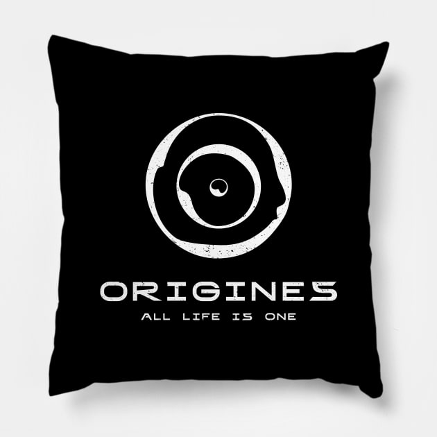 Origines - All Life is One Pillow by BadCatDesigns