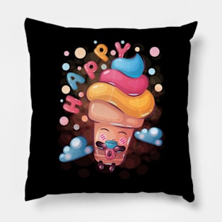 cute ice cream cartoon Pillow