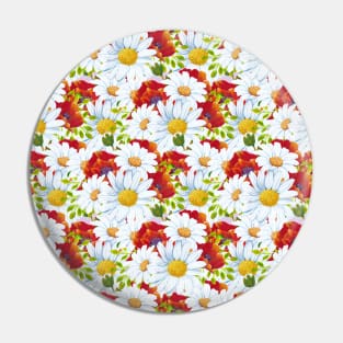 Daisy Pattern Neck Gator Poppies and Daisies Pin