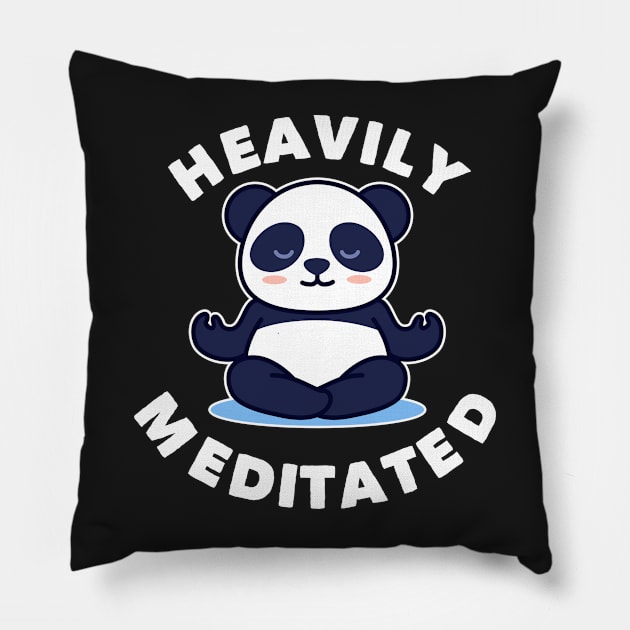 Funny Yoga Heavily Meditated Panda Namaste Meditate Relax Pillow by markz66