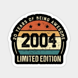 Vintage 2004 Retro 20th Birthday Gift Idea Magnet