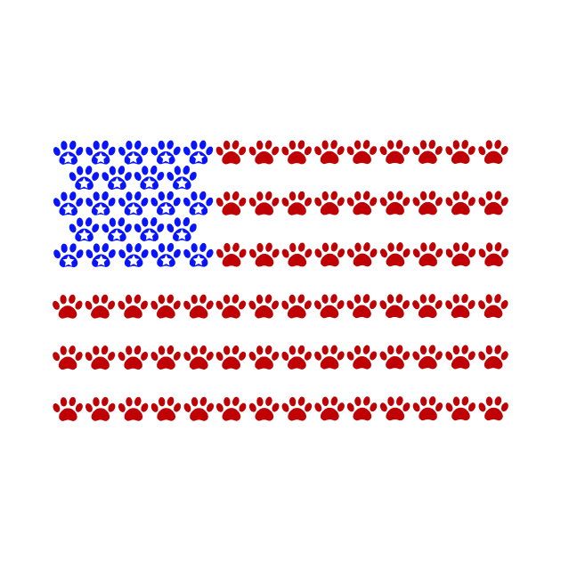 Patriotic Paw Print US Flag by ARTWORKandBEYOND