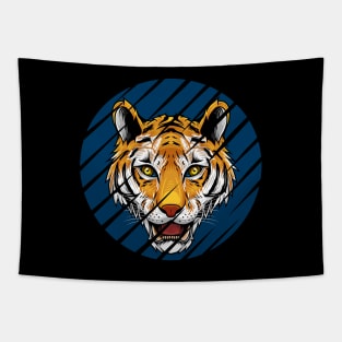 Tigers Head Illustration Tapestry