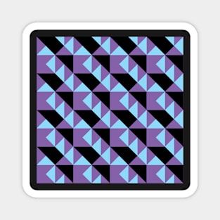 ’Zangles’ - in Purple and Sky Blue on a Black base Magnet