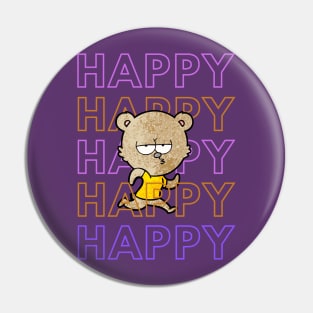 Happy gray bear, happy Pin