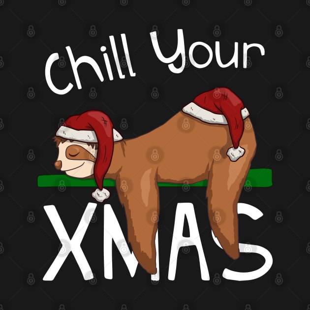 Chill Your Christmas Funny Sleepy Santa Sloth by SkizzenMonster