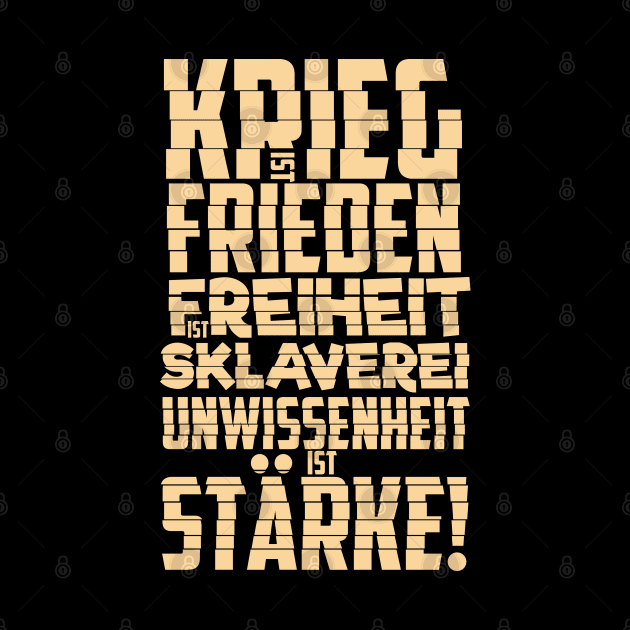 Krieg ist Frieden - Politische und kritische Zitate. Typografie Kunst. by Boogosh