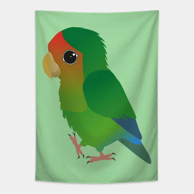 Cute peach faced lovebird Tapestry by Bwiselizzy
