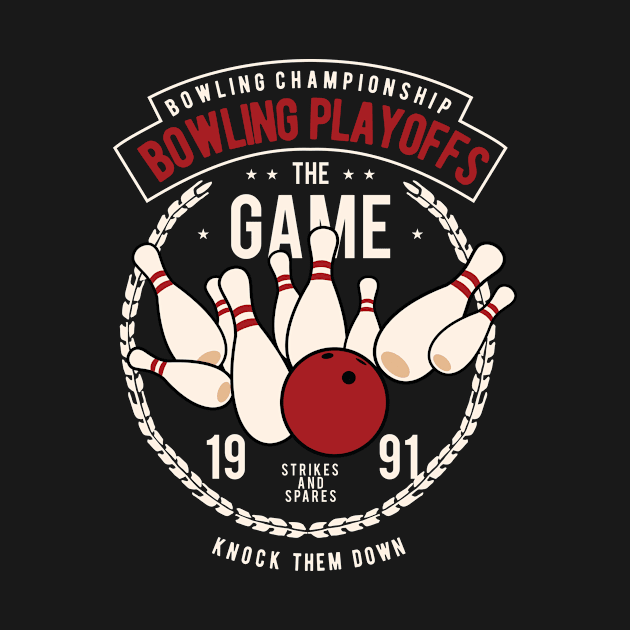 Bowling Playoffs, Retro Design by JFDesign123