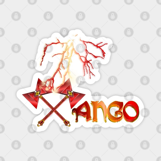 Xango - double thunder Axe monogram w Lightning Bolt Magnet by geodesyn