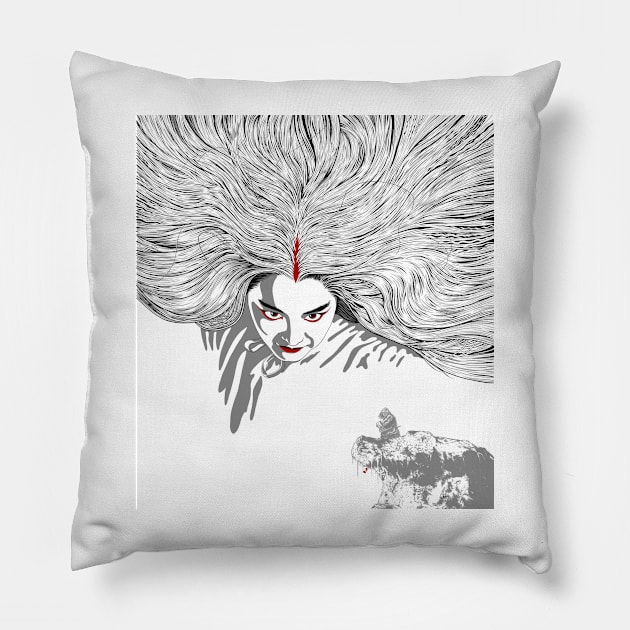 THE BRIDE WITH WHITE HAIR (White Cliff) Pillow by HKCinema