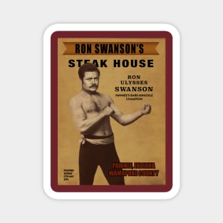 ron swanson's steak house Magnet