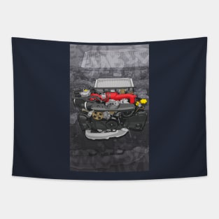 Subaru boxer engine EJ20 (with background) Tapestry