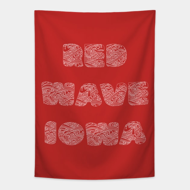 Red Wave Iowa Tapestry by yayor