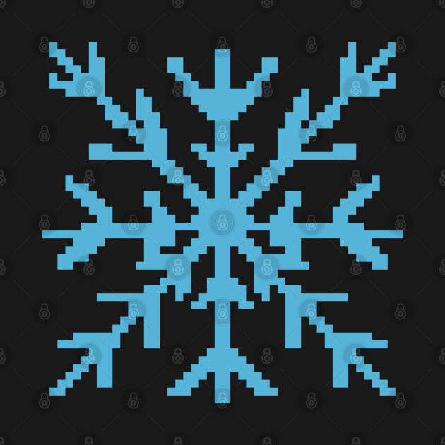Blue snowflake pixel art by Xatutik-Art