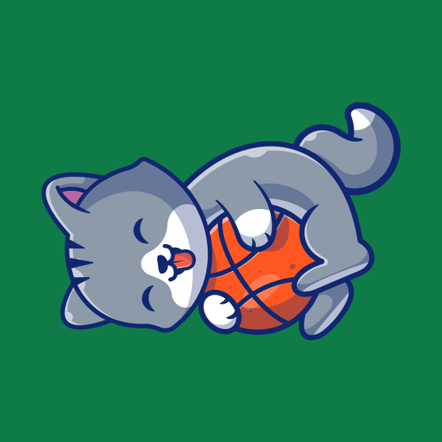 Cute Cat Playing Ball Cartoon (3) by Catalyst Labs