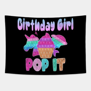 Birthday Girl Pop It Unicorn Pop it Toy Girl birthday Gift Tapestry