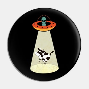 Alien UFO Cow Abduction Pin