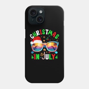 Sunglasses Santa Hat Christmas In July Summer Vacation Phone Case