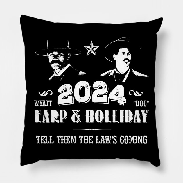 Wyatt Earp and Doc Holliday 2024 - Tombstone Pillow by hauntedjack