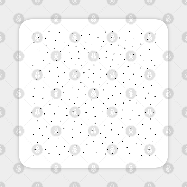 Black Spots on White Magnet by Sandra Hutter Designs