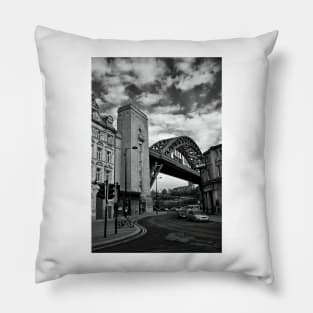 Newcastle in black and white Pillow